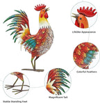 21in Metal Rooster Yard Decor, Outdoor Garden Statues, Metal Chicken Sculpture for Backyard Garden Patio Kitchen Décor