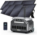 IEE P3200 3200W Solar Generator with 2x400W Solar Panels included, 2048Wh Solar Power Station, 1800W Fast Charging, Smart APP Control Emergency Power Station for Home, RVs, Outdoor Battery Backup