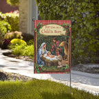 Christmas Birth Garden Flag Vertical Double Sided Outdoor Yard Flags 12.5x18 Inch Burlap Banners Vertical Double Sided for Outdoor Decor Lawn