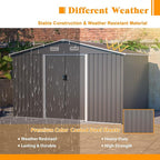 10x8 FT Sheds & Outdoor Storage Shed with Floor Frame, Metal Shed Included Lockable Sliding Door and Air Vents Foundation Steel Garden Shed with Waterproof Roof Ideal for Backyard Patio (Dark Gray