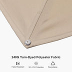 PURPLE LEAF 9' X 12' Left-right Tilting Patio Umbrella Outdoor Swivel Cantilever Umbrella Aluminum Offset Umbrella with Champagne Frame and 360-degree Rotation for Garden Deck Pool, Beige