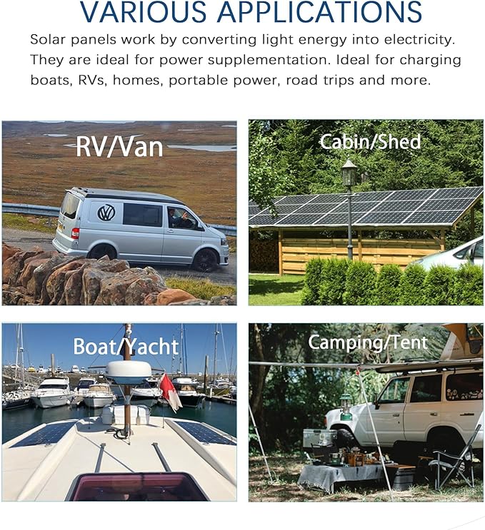 Flexible Solar Panel kit 100W Monocrystalline Module,10A Charge Controller,Extension Cable Off-Grid Charger for RV Boat Van Car Curve Surfaces (100W Solar KIT)