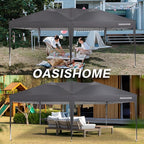 OASISHOME Pop-up Gazebo Canopy Tent 10'x20' with 6 Removable Sidewalls, Windows, Stakes, Ropes, Carry Bag,Suitable for Patio, Outdoor, Wedding Parties&Commercial Events (Grey (NOT Black), 10X20)