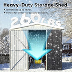 Quictent 8X6 FT Outdoor Metal Storage Shed, Easy Assemble, Lockable Tool Shed Waterproof Shed for Garden, Backyard, Lawn and Patio Scene with Combination Lock,Dark Gray(7.6X6.3 FT Base,No Floor)