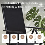 HERA'S HOUSE 7-Piece Outdoor Dining Set for 6, 60" Weather-Resistant Metal Patio Table with 6 Foldable Black Chairs, Perfect for Garden, Backyard, Porch & Lawn (Space-Saving Design)