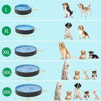Yaheetech Foldable Dog Pool Collapsible Hard Plastic Dog Swimming Pool Portable Pet Pools Doggie Wading Pool Bath Tub for Puppy Small Medium Large Dogs, 79 x 12 Inches Black