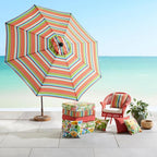 BrylaneHome Extra-Thick Seat Cushion - 23”L x 22”W x 5.5”H - Patio & Outdoor - Water, Stain & Fade Resistant - Geranium