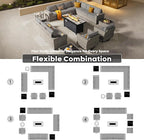 ovios 16 Pieces Patio Furniture Set, Outdoor Wicker Sectional Sofa with 54" Fire Pit Table Swivel Chairs, Modern Modular Deep Seat Rattan Couch Conversation Sets, Dark Grey