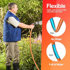 SPECILITE Garden Water Hose 100 ft x 3/4 in Heavy Duty, Flexible and Lightweight, Burst 600 psi, Kink-less Hybrid Rubber Pipe for Backyard, 3/4'' Brass Fittings, Orange