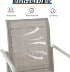Outdoor Dining Chairs Set of 8, Stackable Patio Chairs with Textilene Fabric, Lightweight Garden Chairs for Poolside, Backyard, Camping, Grey