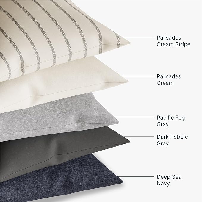 Outer Outdoor Throw Pillow with OuterWeave Performance Fabric, Decorative Pillow for Patio & Outdoor Furniture, Includes Machine Washable Pillow Cover and Insert - Palisades Gray Stripe, 18"x18"