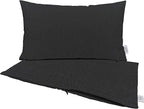 RSH DECOR: Sunbrella Pillow Covers Set of 2 | Covers Only - 26" x 16" | Outdoor Lumbar Pillow Covers Crafted with Sunbrella Performance Fabric | Canvas Black