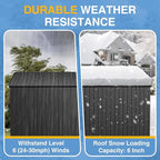 8'x12' Shed Galvanized Steel Storage Sheds with Triple Doors Utility Sheds for Vertical Storage, Dual Lock Lean to Shed with Sloped Roof for Mower, Bike, Garden Tools (Black)