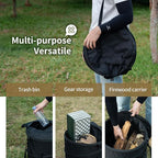 ONETIGRIS Collapsible Trash Can for Camping,12 Gallon Pop up Trash Can with Sorting Clips, Outdoor Collapsible Bin with Lid 600d Oxford Cloth Yard Waste Bags Garden Bag for Camping,Recycling,RV