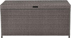 Crosley Furniture Palm Harbor Wicker Outdoor Storage Box for Patio Furniture Cushions and Pool Floats, Gray