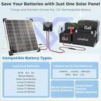 Voltset 12V Solar Battery Charger - 20W Waterproof Solar Power Trickle Charger Battery Maintainer Tender with Smart Charge Controller - Solar Panel Kit for Car RV Boat Marine Trailer Automotive