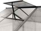 Greenhouse Jasmin 3 Aluminum Frame - 6.3 x 6.3 ft Approx. 6 mm Polycarbonate Panels - Bonus Base Frame and Automatic Vent Opener