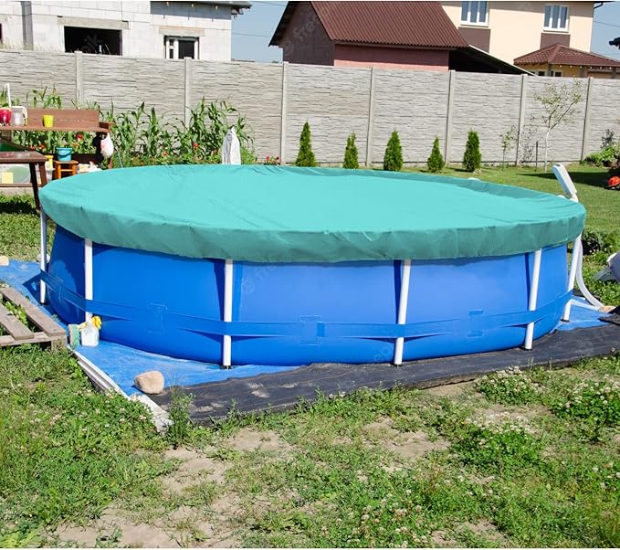 ECOOPTS 18 ft Round Pool Cover for Above Ground Pools, Swimming Pool Cover Protector Winter Safety Cover (Turquoise)