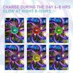 WONDER GARDEN Wind Spinners for Yard and Garden-Solar Wind Spinners - 61 Inch Blue Wind Sculptures & Spinners with LED Changing Light Glass Ball for Garden Patio Outdoor Decor