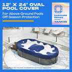 Yankee Pool Cover for Oval Pool | 12 x 24-ft | Oval Winter Pool Cover for Above Ground Pools | Extra Thick & Durable, UV-Resistant | Above-Ground Pool Protection
