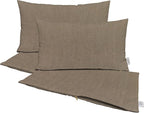 RSH DECOR: Sunbrella Pillow Covers Set of 4 | Covers Only - 26" x 16" | Outdoor Lumbar Pillow Covers Crafted with Sunbrella Performance Fabric | Canvas Taupe