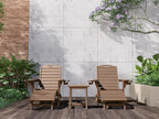 Folding Adirondack Chairs Set of 2,Adirondack Chair with Retractable Ottoman,Plastic Adirondack Chairs with 2 Cup Holder,Weather Resistant Patio Chair,Outdoor Chairs Set of 2(Teak)