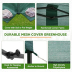 EAGLE PEAK 8x6 Walk in Shade Cloth Cover Greenhouse Instant Pop up Portable Gable Roof Gardening Green House with Mesh Cover, Roll up Doors, Green