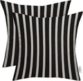 RSH DECOR: Sunbrella Square Throw Pillows Set of 2 | 24" x 24" | Water and Fade-Resistant Performance Fabric | Outdoor Pillow Covers with Down-Alternative Inserts | Shore Classic Black