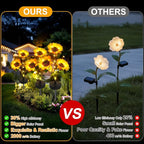Solar Flowers Lights - Upgraded Outdoor Sunflowers Flowers Lights, Waterproof Outdoor Solar Lights for Garden, Patio, Backyard,Party and Office (Sunflowers, 4)