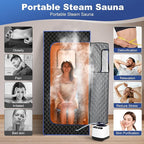 Upgraded Sauna Box - Portable Sauna for Home with 3L 1200W Steamer, 9 Levels, 5-Layer Thermal Insulation Tent with 3 Windows, Home Sauna for Relaxation, Detoxification, Size 2.6' x 2.6' x 5.9'
