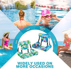 WERNNSAI Inflatable Pool Chair Float for Adults - 2 Pack Fabric Hammock Adjustable Floating Lounge Chairs for Swimming, Beach, Lake