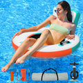 FBSPORT Inflatable River Tube for Floating Heavy Duty, PVC Water Tubes for Adults, 43" Tubing Floats Lake River Raft Lounge Chair with Cup Holder Backrest Handles Sunchill Float Ring