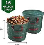 Yard Waste Bags 2 Pack 16 Gallon/72 Gallon Reusable Heavy Duty Leaf & Lawn Bags with 2 Handles for Leaves Grass Garden Debris (2x16 Gallons)