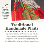 LA SIESTA Flora Classic Cotton Hammock - Extra Large, Portable, 2 Person - King, Chili