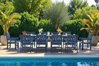 12 Piece HDPE Outdoor Dining Set for 10, Patio HDPE Furniture Set with 2 Table and Umbrella Hole, Outdoor Table and Chairs for Garden, Poolside, Backyard, Deck