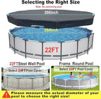 22 Ft Pool Cover, with Automatic Drain Round Pool Cover, One-Piece Quick Installation and Removal Above Ground Pool Cover, Preventing Waterlogging, UV Protected Solar Swimming Pool Cover