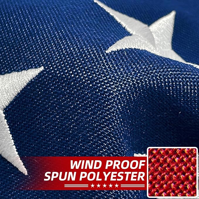 Premium American Flag 2.5x4 Ft TearProof Series for Outside, Heavy Duty Outdoor，Longest Lasting, Super Tough Fade Resistant Spun Polyester, High Wind US Outdoor Flags Embroidered Stars, Sewn Stripes, Brass Grommets