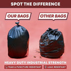 Contractor Garbage Bags 55 Gallon, Black Contractor Garbage Bag 3 Mil (32 Bags) Large 55-60 Gallon Trash Bags Heavy Duty Liners, Extra Large Trash Liners Construction, Industrial Bag