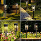 EXCMARK 8 Pack Solar Lights Outdoor Waterproof for Garden Pathway Walkway Driveway Yard Lawn Decorative Landscape Lighting. (Warm White Light, 8)