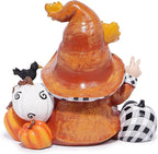 Hodao Fall Thanksgiving Gnome Figurines with Pumpkin, Maple Leaf & Red Bird - 6" Resin Handmade Gnome for Fall Autumn Decorations - Perfect Thanksgiving Home Decor & Gift Idea
