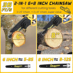 Cordless Mini Chainsaw Compatible with Dewalt 20V MAX Battery (NO Battery), 6 Inch & 8 Inch Small Electric Chainsaw Brushless, 2 x 6'' Chains + 2 x 8'' Chains, Auto Oiler, Handheld Pruning Chain Saw