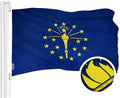 G128 Indiana State Flag | 2.5x4 Ft | ToughWeave Series Embroidered 300D Polyester | Embroidered Design, Indoor/Outdoor, Brass Grommets