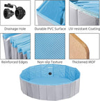 Yaheetech Foldable Dog Pool Collapsible Hard Plastic Dog Swimming Pool Portable Pet Pools Doggie Wading Pool Bath Tub for Puppy Small Medium Large Dogs, 47 x 12 Inches Gray