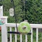 Fly Through Wild Bird Feeder Garden Hanging Bird Feeder Mosaic Circle for Outdoor Decoration,Green