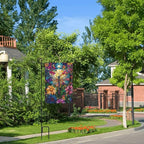 Dragonfly Flowers Garden Flag Vertical Double Sided Outdoor Yard Flags 12.5x18 Inch Burlap Banners for House Lawn