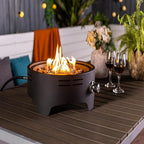 15" Portable Propane Tabletop Fire Pit, 40000 BTU Outdoor Gas Fire Bowl with Lid & Lava Rocks, Compact Steel Patio Heater for Camping, Balcony, Garden, Backyard, Easy Ignition & Adjustable Flame