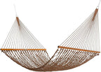 Original Pawleys Island Large Antique Brown DuraCord Rope Hammock – 13 ft. x 55 in., 2-Person, 450 lb Capacity, Oak Spreader Bar, Zinc-Plated Hardware, Handcrafted in The USA