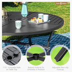 Sophia & William Outdoor Dining Set Patio Dining Set for 6 Round Patio Table and Chairs Set 7 Pieces Patio Set with Swivel Patio Chairs 54" Metal Table for Garden Pool All Weather Grey