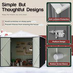 GUNJI 8 x 6 FT Shed Outdoor Storage Shed Metal Garden Shed with Lockable Door Outside Waterproof Tool Shed for Backyard, Patio, Lawn (Gray)