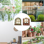 DOITOOL 2Pcs Miniature Fairy Garden Window,Artificial Window Ornament Miniature Fairy Doors Gnome Home Decoration,Resin Landscape Yard Art Garden Sculpture Fish Tank Decoration (Pack of 2)